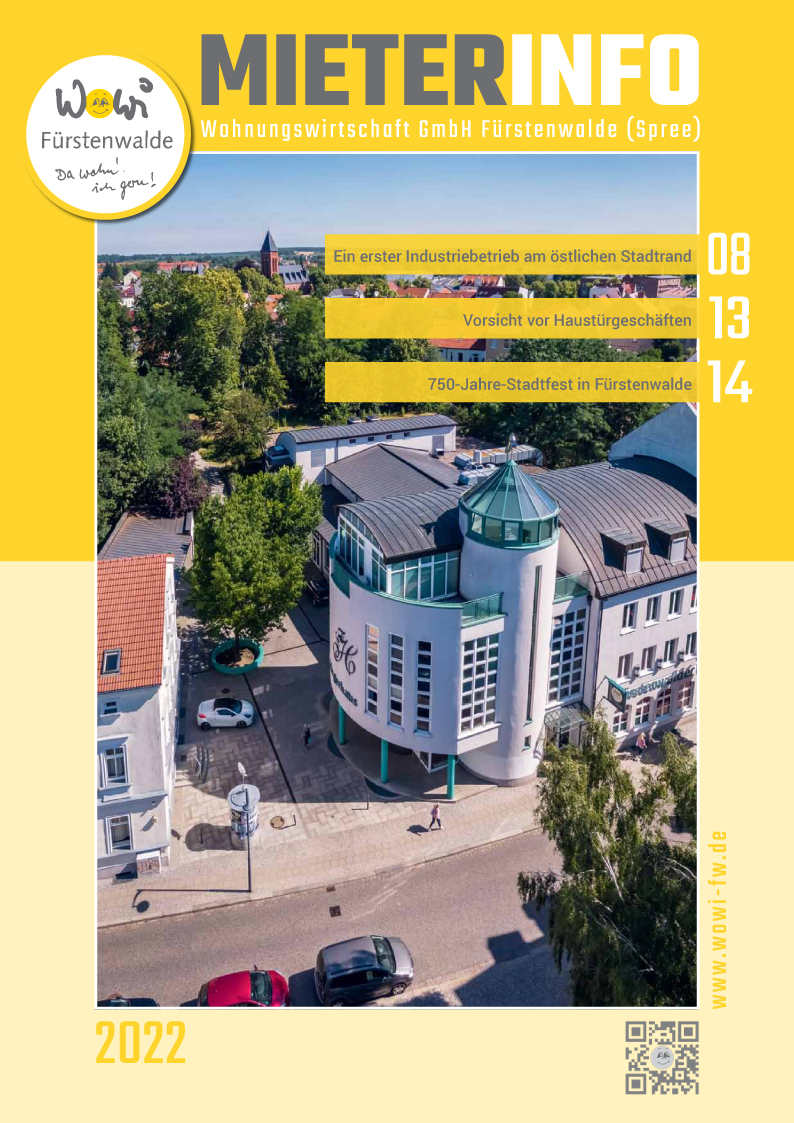 Titelseite MieterInfo der WoWi Fürstenwalde, Ausgabe 2022